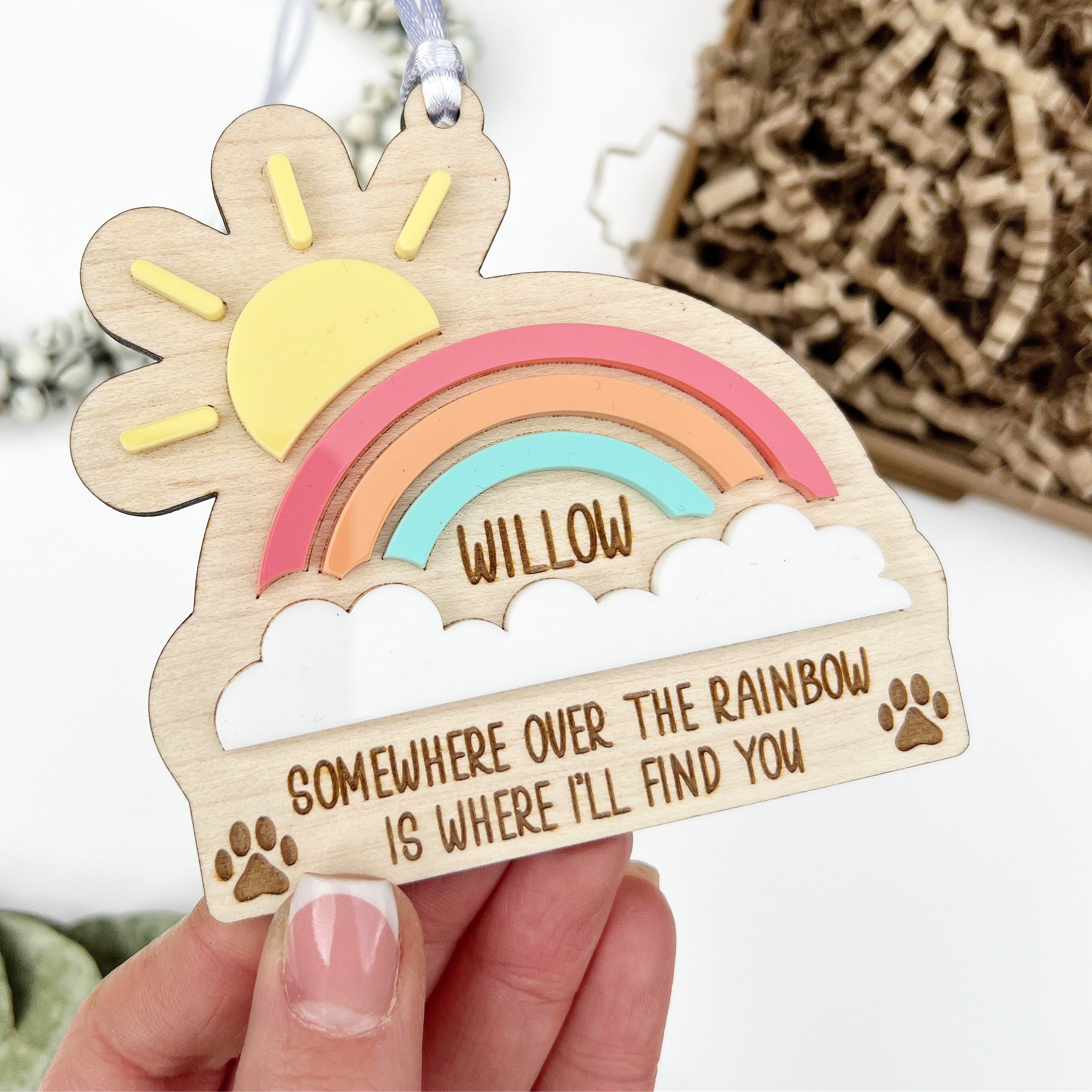 Rainbow Bridge Pet Memorial Gift, Dog Gift, Cat Loss Gift, Rabbit Loss ...