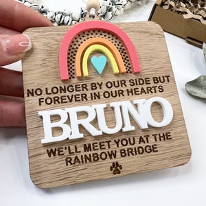 Personalised pet memorial, Rainbow bridge pet sympathy gift, Pet keepsake gift, Pet loss gift, Dog loss gift, Cat loss gift, Loss of a pet