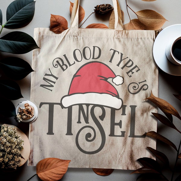 My Blood Type is Tinsel Canvas Tote Bag