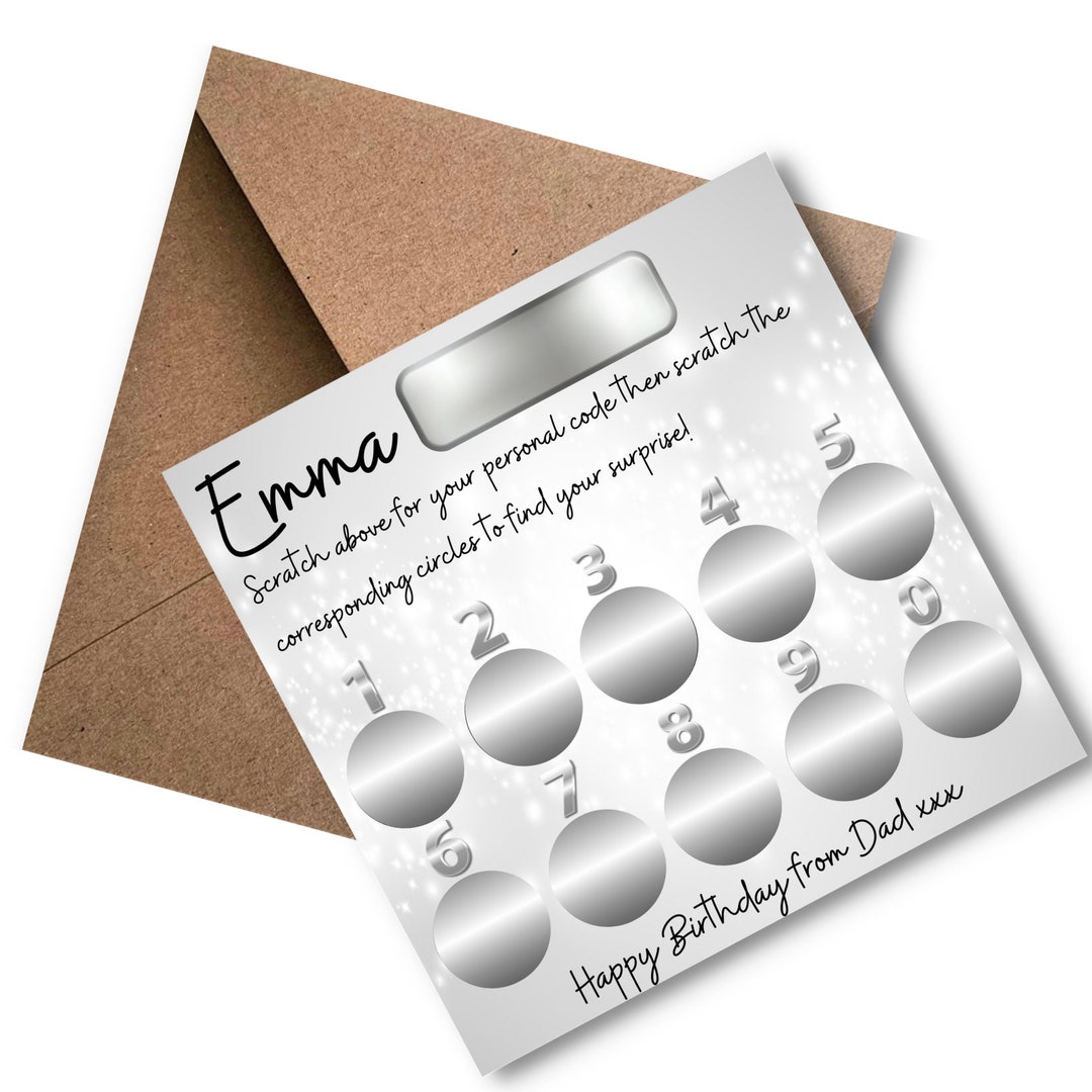 Scratch Card, Scratch and Reveal Card, Scratch Gift Card, Birthday Scratchcard, Birthday Card
