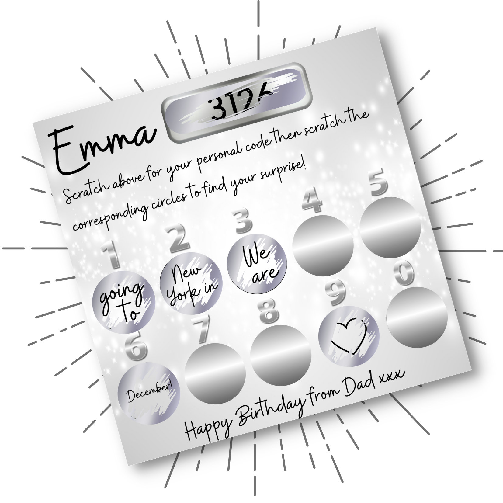 Scratch Card, Scratch and Reveal Card, Scratch Gift Card, Birthday