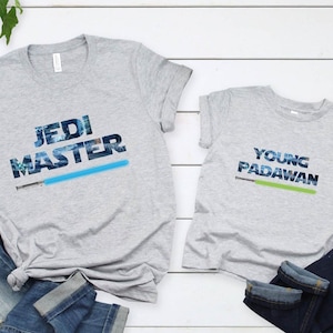 Jedi Master Shirt, Young Padawan Shirts, Disney Star Wars Shirts, Star Wars Jedi Master Padawan Matching T-Shirt, Star Wars Matching Shirts.