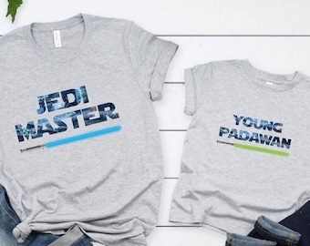 Jedi Master Shirt, Young Padawan Shirts, Disney Star Wars Shirts, Star Wars Jedi Master Padawan Matching T-Shirt, Star Wars Matching Shirts.