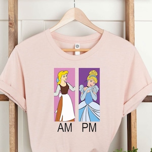 Camiseta da Princesa Cinderela, Camiseta da Princesa Cinderela AM e PM da Cinderela Disney, Camiseta da Cinderela Disney, Camiseta de Aniversário da Cinderela Disney.