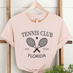 Personalized Tennis Club T-shirt, Custom Your City Name est Custom Year Group Tennis Club Shirt, Tennis Player Gift,Personalized Tennis Ball