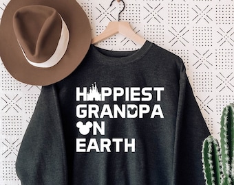 Happiest Grandpa On The Earth Sweatshirt, Grandpa Sweatshirt, Gift For Disney Granddad, Gift For Father's Day, Happy Father's Day Sweatshirt