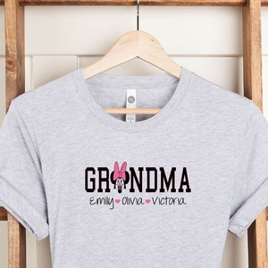 Disney Custom Grandkid Names Grandma Shirt, Nana Shirt With Grandkids Name, Gift For Grandma, Mother&#39;s Day Shirt, Personalized Grandma Shirt