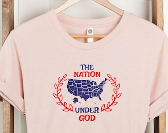 Camiseta "Uma Nação Sob Deus": Camiseta Patriótica Cristã