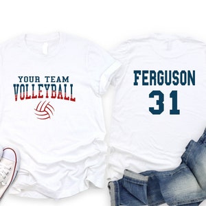 Custom (Your Team) Volleyball Shirt, Personalized Volleyball Team Name Shirt, Front and Back Volleyball Player Shirt,Volleyball Season Shirt