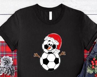 Christmas Soccer Snowman T-Shirt: Holiday Season Tee