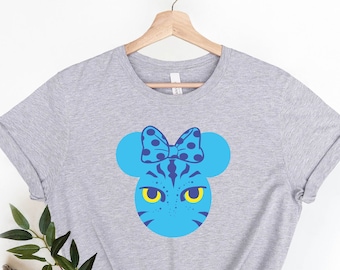 Pandora-Avatar Minnie Micky Ohren T-Shirt, Familie Disney-T-Shirt, Micky-Maus-Ohren mit Gesicht, Avatar-Fans, Avatar-Film, Mausohren-Urlaub