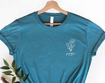 Camiseta Floral Personalizada para a Vovó: Presente Personalizado para a Avó