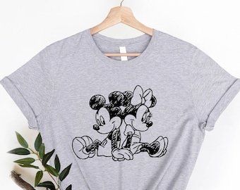 Vintage Mickey and Minnie Shirt, Gift For Couples, Lovely Tee, Magic Trip, Animation Mickey Mouse, Disney Trip Tee, Personalized Shirt