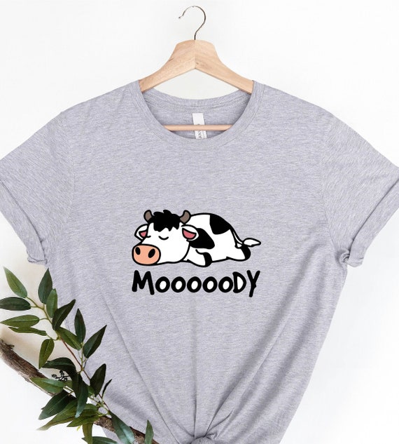 Cow Moody Shirt, Cow Lover Shirt, Animal Lover Gift, Gift For Cow Owner, Farmer Shirt, Cute Cow Christmas Shirt,  Cow Fan Gift,Cute Cow Tee