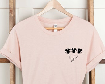 Pocket Mickey Head Shirt, Mickey Balloon, Gift For Couples, Lovely, Magic Trip, Animation Mickey Mouse, Disney Trip Tee, Personalized Shirt