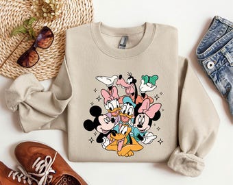 Sweatshirt Mickey en vrienden, Sweatshirt Disney-reis, Sweatshirt Mickey Friends Hoodie voor kinderen volwassenen Mickey Friends Family Disneyland-cadeau