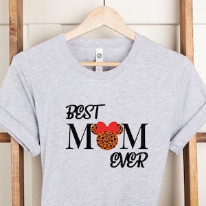 Best Mom Ever Shirt, Cute Mother&#39;s Day Gift Shirt, Disney Lovers, Minnie Mouse Ears, Disneyland With Mom, Women V-Neck Mother&#39;s Day Gift