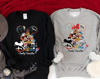 2026 Custom Name Disney Family Vacation Mickey Minnie Sweatshirt, Disney Family Matching Gift,Personalized Disney Trip, Disneyworld Matching