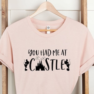 You Had Me Castle Shirt, Disneyland Castle Icon, Castle Disney Tee, Trip to Disneyland, Women V-Neck, Gift For Disney Lovers, Custom Tee