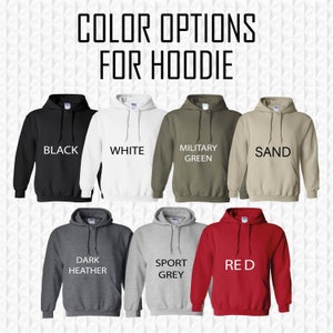 a group of hoodies with the words color options for hoodie