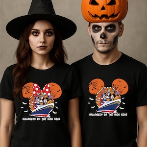 Halloween On The High Seas 2025 Mickey & Friends Halloween Halloween Cruise Trip Shirt, Halloween on the High Seas, Disney Cruise Family tee