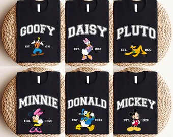Camiseta vintage de Mickey y sus amigos de Disney, Mickey, Minnie, Goofy, Pluto, Daisy, Donald, regalo a juego, camiseta clásica de Disney.