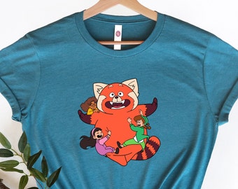 Turning Red Shirts, Thema Turning Red Family Shirts, Turning Red Party Unisex Geschenkidee, Frauen V-Ausschnitt Größe, Geburtstagsgeschenk, Geschenk für Freunde