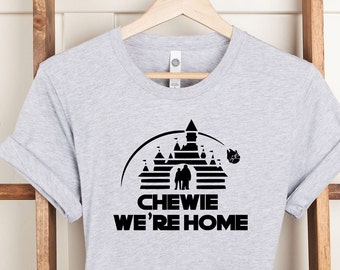 Camiseta Chewie We're Home, camisetas de Mickey Mouse de Disney, camiseta de viaje familiar, camiseta unisex de Mickey Mouse, camiseta Disney Cool Mickey.