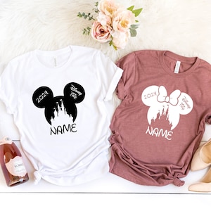 Customize Couple Shirt, 2024 Disney Trip, Gift Idea For Couples, Write Your Name, Disneyland T-Shirt, Trend Apparel, Custom Tee,