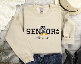Custom Name Senior 2026 Mickey Sweatshirt, Disney 2026 Graduation Hoodie, Custom Mickey Mouse Graduation Sweatshirt,Senior 2026 Apparel Gift