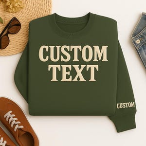 Custom Puff Embossed Sweatshirt Hoodie, Trendy 3D Lettering, Personalized Raised Text Hoodie Sweater, Custom Name Gift, Unique Cozy Pullover