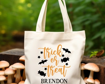 Personalized Halloween Trick or Treat Bag: Custom Candy Tote