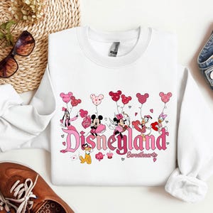 Disneyland Hearts Valentines Day Sweatshirt, Disneyland Valentines Sweater, Mickey And Friends Valentine Sweatshirt, Valentines Day Gift