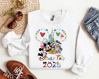 Disney Trip 2026 Sweat-shirt Mickey et ses amis, pull Disney Friends, sweat à capuche Mickey & Co, pull groupe Disney Magical Kingdom Disneyland