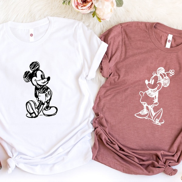 Cute Mickey and Minnie Shirt, Vintage Mickey Logo, Gift For Couples, Vacation To Disneyland, Lovely Minnie and Mickey, Disney Lovers,d