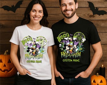 Anpassad Disney Halloween 2026-tröja, Boo Disney Halloween 2026-tröjor, Halloween-namntröja, Disney-familj Halloween-tröja, Disney-resetröja