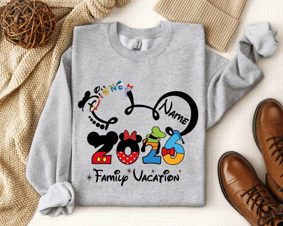 2026 Custom Name Disney Family Vacation Sweatshirt, Disney Family Matching Gift,Personalized Disney Trip, Disneyworld Matching Mickey Minnie