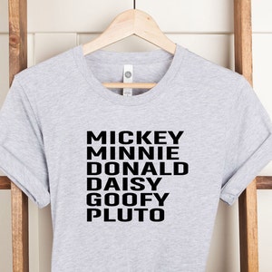 Mickey Minnie Donald Daisy Goofy Pluto Shirt, Disney Characters T-Shirt, Disneyland With Fam, Disney Trip Tee, Gift Idea, Personalized Shirt