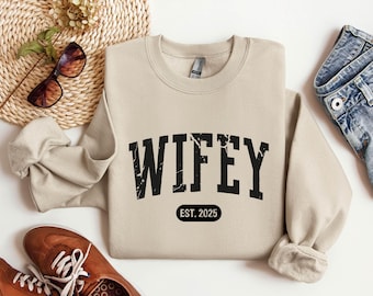Personalized Wifey Sweatshirt: Custom Bride Engagement Gift