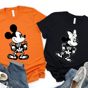 Disney Skeleton Halloween Shirt, Disneyland Halloween Shirt, Mickey Skeleton Tee, Minnie Skeleton T-shirt, Halloween Gift Tee, Gift For Her