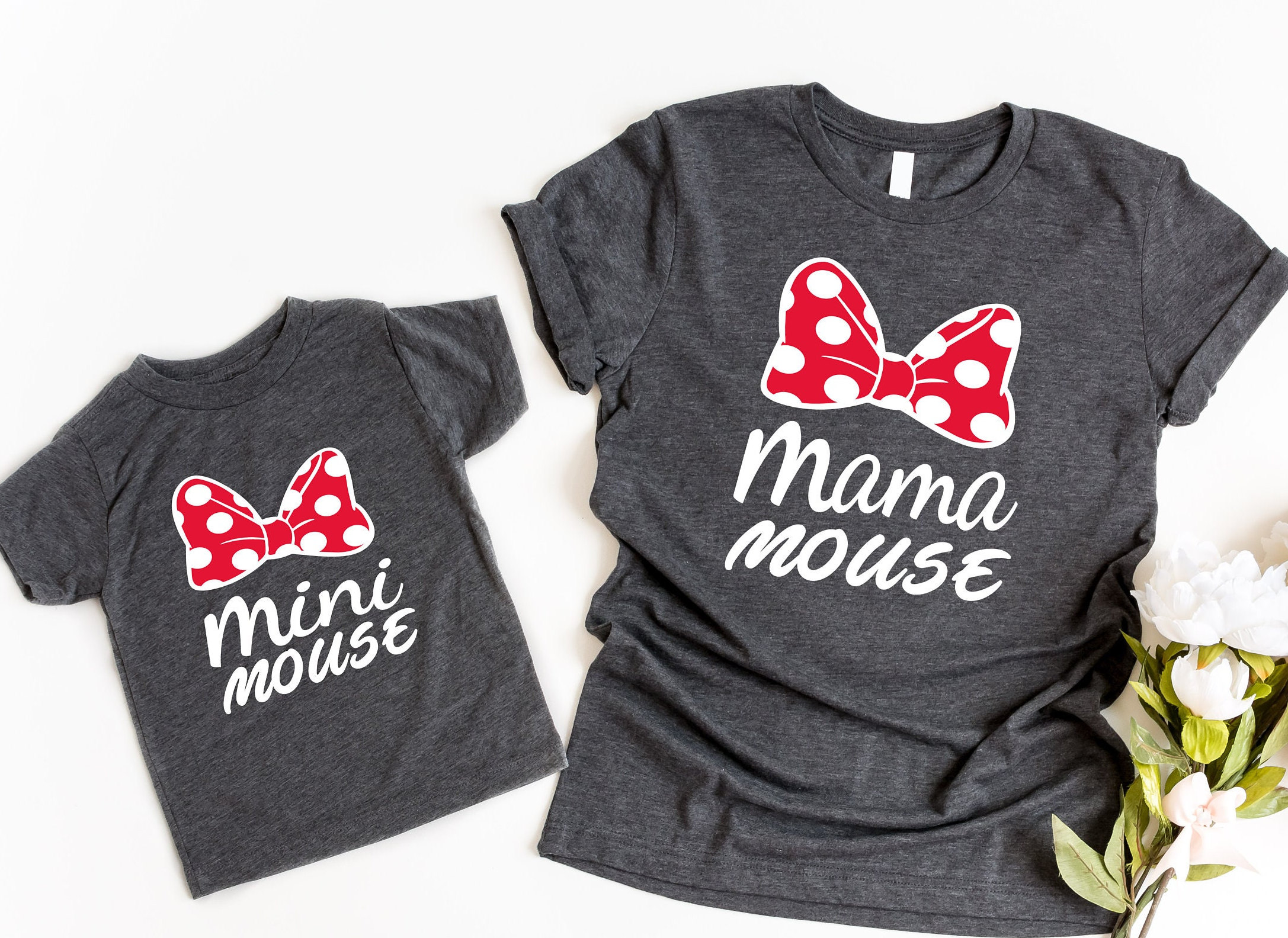 Mama Mouse Minnie Mouse Cute Red Ribbon 