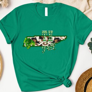 Chemise Tennessee yall Saint-Patrick, jolie chemise de la Saint-Patrick, t-shirt carte St Patrick's Tennessee, t-shirt vert de Patrick, t-shirt Tennessee