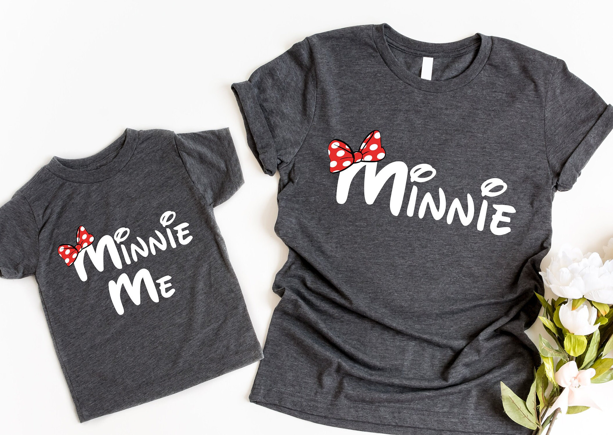 Minnie and Minnie Me Shirt, Cute Disney Shirt, Mom and Her Daughter Matching Tee, Mother's Day Gift, Disneyland Apparel, Trend Tee, Custom