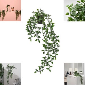 IKEA FEJKA Artificial potted plant, hanging Vine Length 70cm Decorate Vine Bathroom Shelf Indoor Decoration Plastic plant iy fern