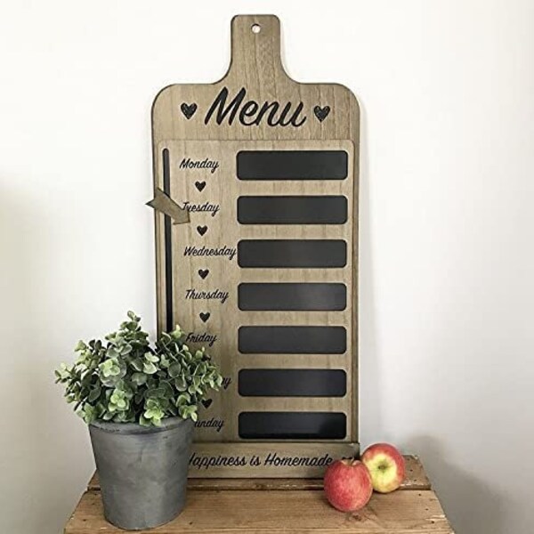 Weekly Meal Planner 66cm  Chalkboard Sign for Weekly Meal Planning, Stay Organized and On-Track with Your Meals !