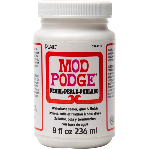 Mod Podge Pearl, 8 oz pearly, iridescent finish water-based sealer glue topcoat acrylic paint