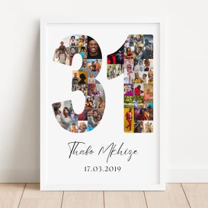 31st Birthday Photo Collage Template | Canva Editable | Printable Gift for 31st Birthday | Instant Download