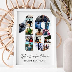 18TH BIRTHDAY - Personalised Photo Collage / Personalised Gifts / Gifts for Birthday’s / Photo Collage Print / Digital Collage