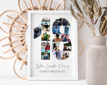 18TH BIRTHDAY - Personalised Photo Collage / Personalised Gifts / Gifts for Birthday’s / Photo Collage Print / Digital Collage