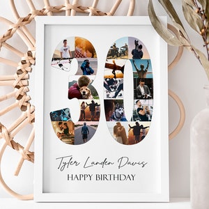 30TH BIRTHDAY - Personalised Photo Collage / Personalised Gifts / Gifts for Birthday’s / Photo Collage Print / Digital Collage